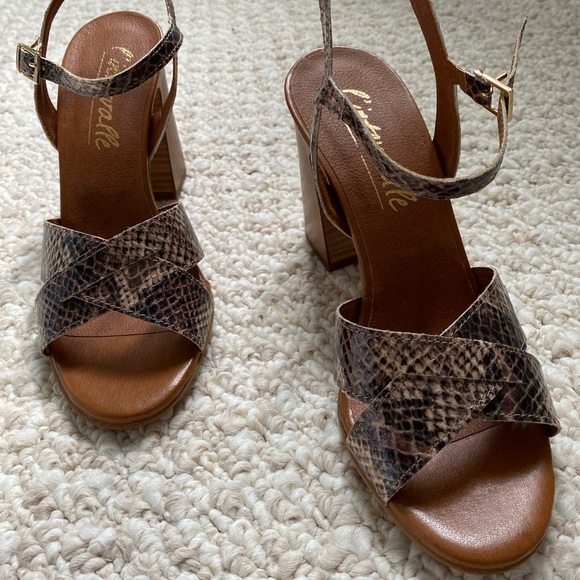BNWT L’INTERVALLE snake skin leather sandals - Picture 6 of 7